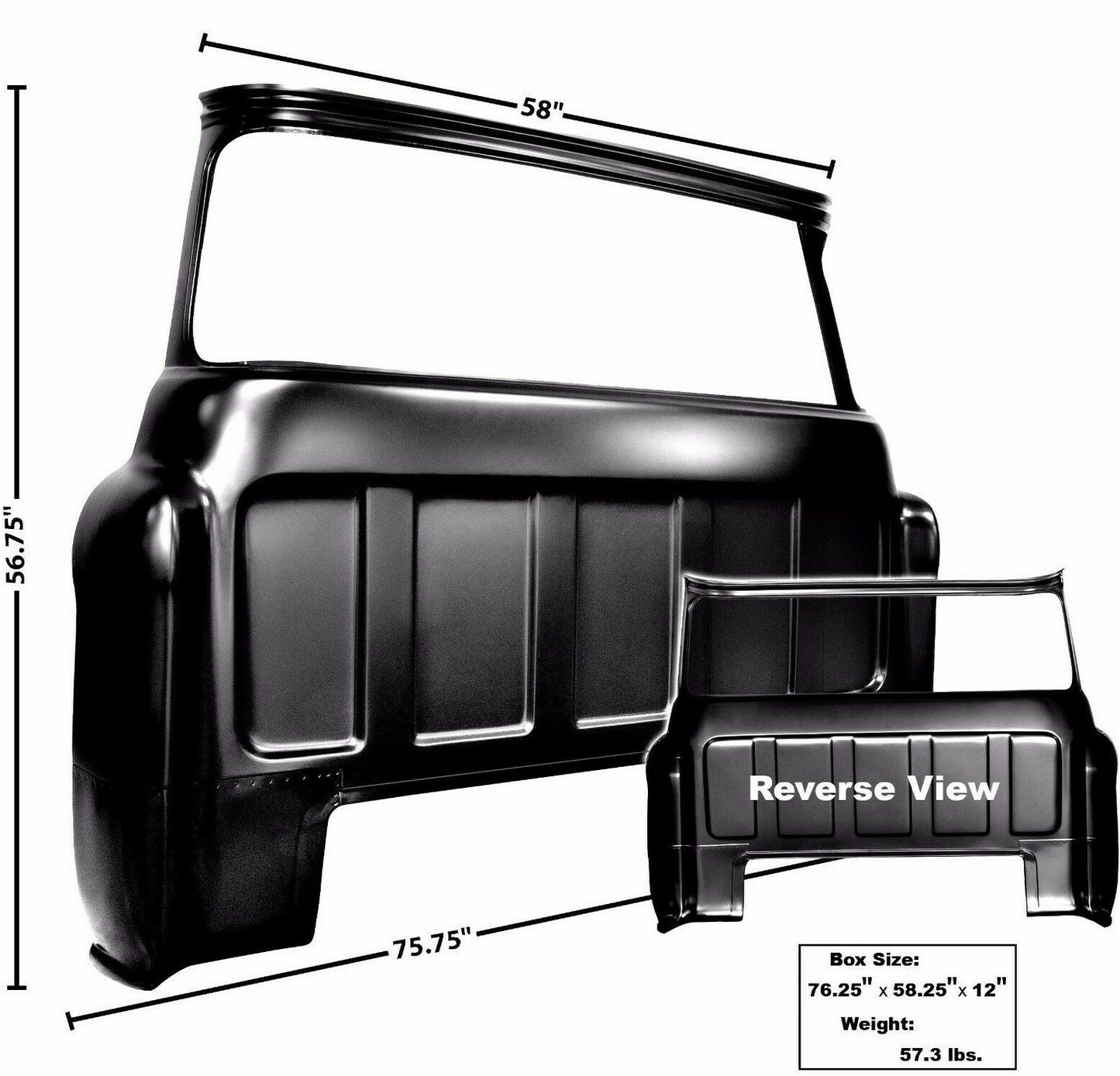 1955~1959 Chevy Pickup Truck C/K Cab Panel Rear Outer w/Big Window Dynacorn