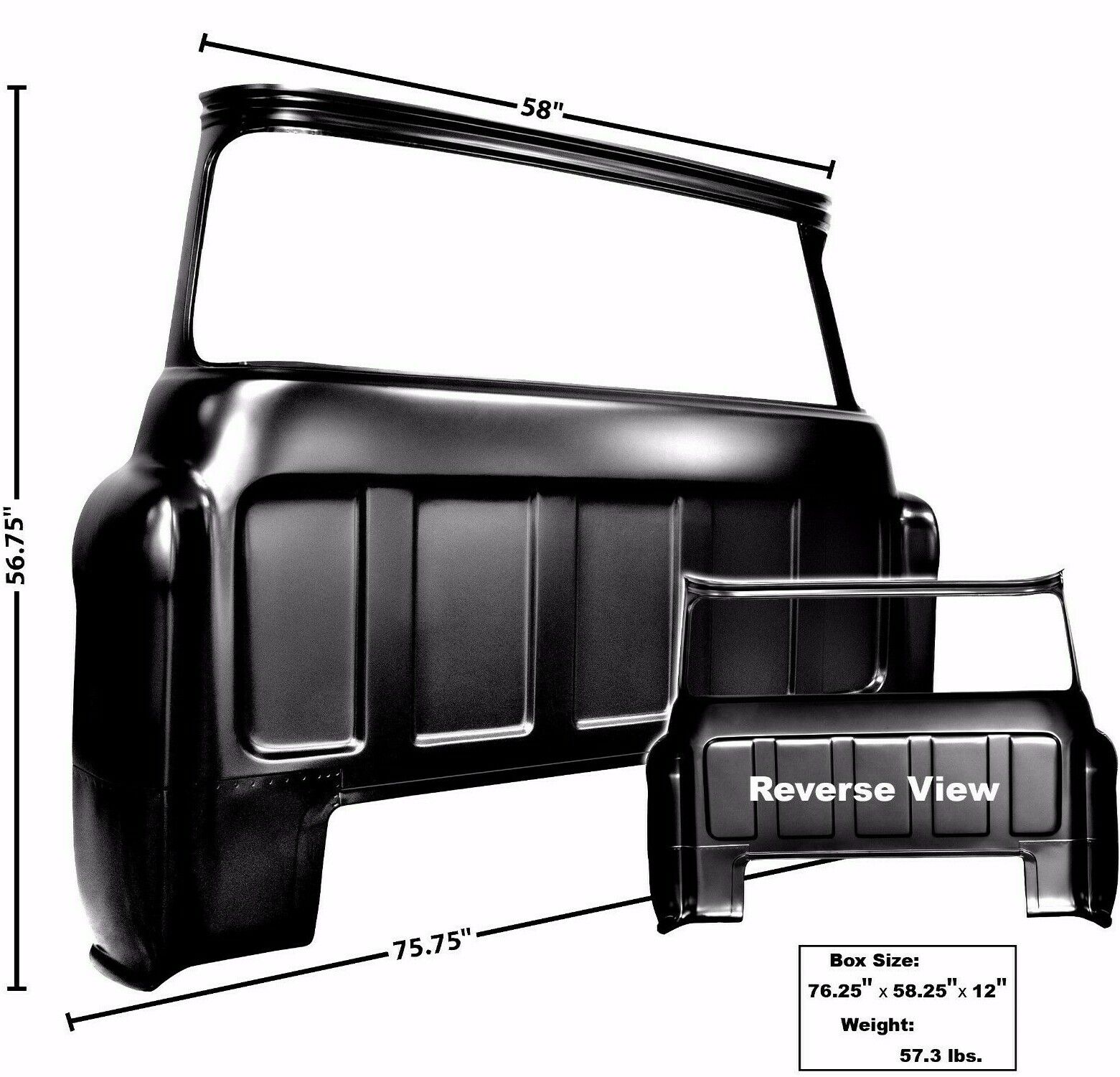 1955~1959 Chevy Pickup Truck C/K Cab Panel Rear Outer w/Big Window Dynacorn