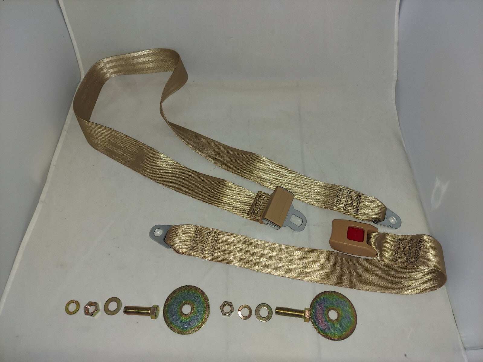 SEAT BELT TAN 74" PUSH BUTTON LATCH CHEVEROLET CAMARO