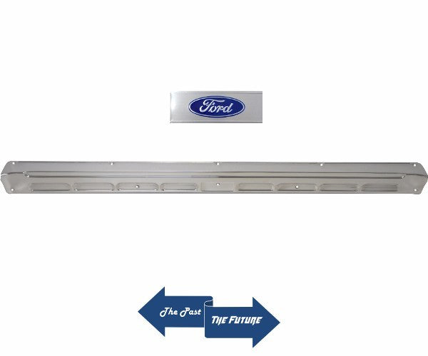 65 66 67 68 Ford Mustang Door Sill Scuff Plates w/ Ford Decals / Aluminum / Pair