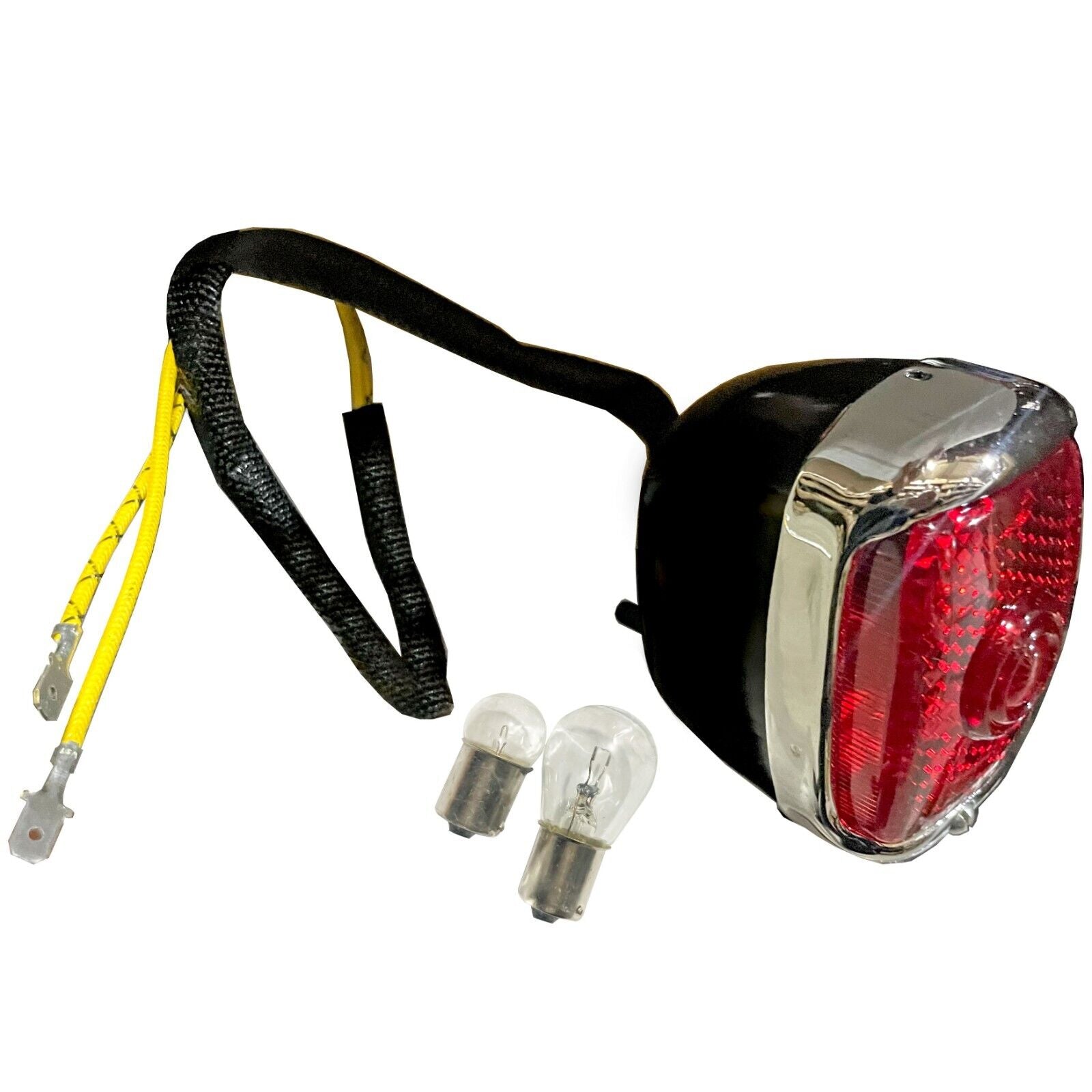 1940~1953 Chevy Truck Tail Lamp Light Red Lens Black w/Chrome Housing Right