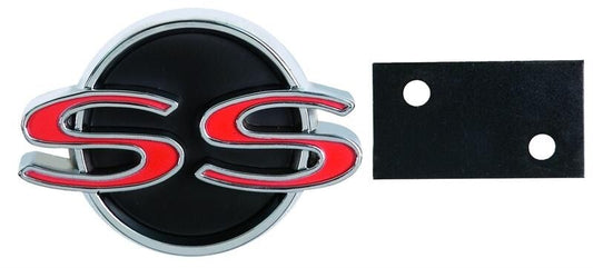 GRILLE EMBLEM ( SS ) 1966 NOVA W/RETAINER
