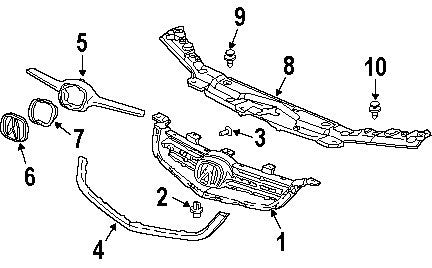 Fits 06 07 08 Acura TSX Front Grill Grille All Black with  Emblem Whole Kit