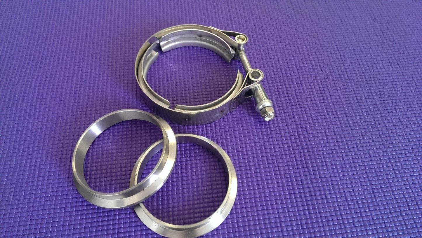 Universal 2.5 " Inch Stainless Steel V-BAND Turbo Exhaust Downpipe Clamp Flange 