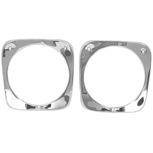 1964 65 66 Chevy Pickup Truck Headlamp Headlight Chrome Bezels Pair 2 Pieces