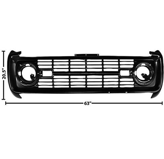 1966~1968 Bronco Grille Header Panel w/o Ford Letters Logo EDP Steel Dynacorn