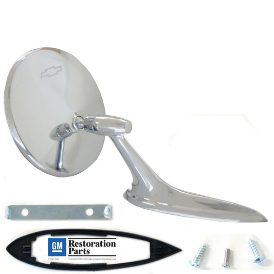 Outside Door Mirror w/Bow-Tie GM Licensed Chevelle corvair El Camino Impala Nova