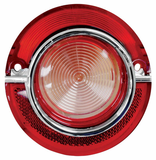 1964 Chevy Impala Back Up Lamp Light Lens w/ Trim White / Red IMBL64-1
