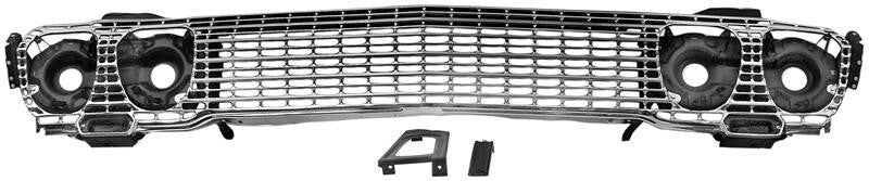 FRONT GRILLE COMPLETE W/ ALL BRACKET & HEADLAMP HOUSING 1963 IMPALA