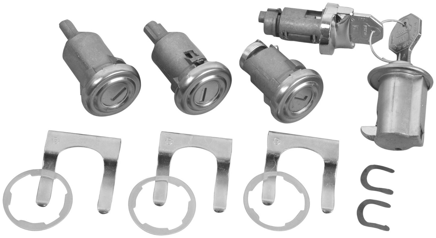 Lock Kit Original w/ Long Cylinder Ignition, Door, Glovebox, Trunk 1958 impala