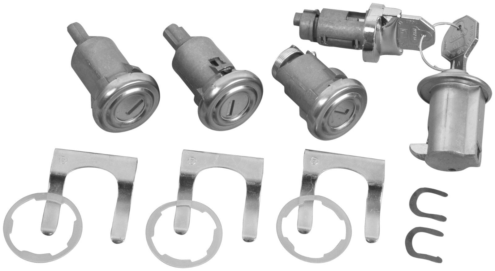 Lock Kit Original w/ Long Cylinder Ignition, Door, Glovebox, Trunk 1958 impala