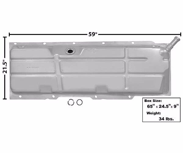 1971 1972 Chevy Pickup Truck Fuel Gas Tank 18 Gallon Galvanized wo/ EEC Dynacorn