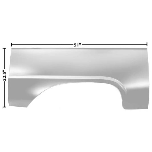 1966 - 1977 Ford Bronco Lower Quarter Panel Skin Right Side Weld Through Primer