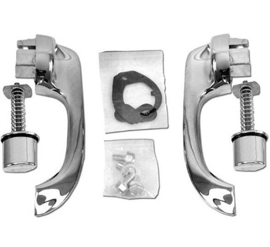 1967~69 Camaro Outside Door Handle Assembly Set w/ Push Button& Hardware Pair