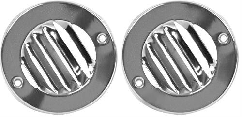DEFROST ROUND LOUVER VENTS SET 1961+-64 FORD TRUCK 2 PCS CHROME