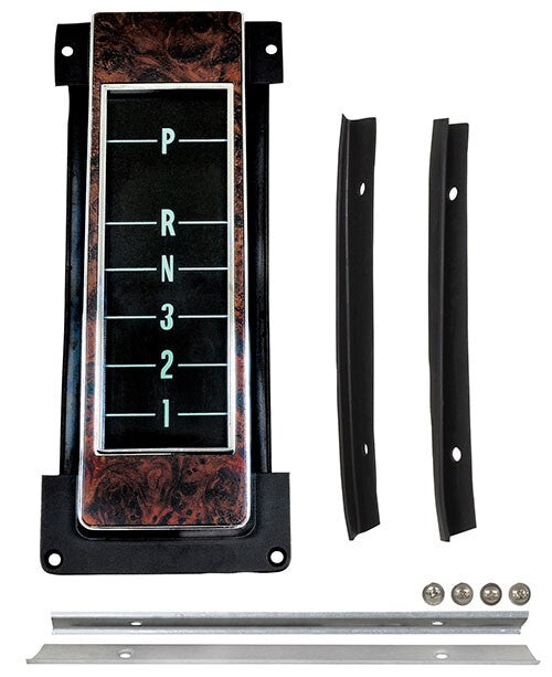 CONSOLE TRANS INDICATOR PANELW/LENS SEALING STRIPS 3SPD AUTO 1968-70 CHEVELLE/EL