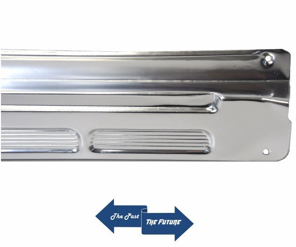 STAINLESS Door Sill Scuff Plates with Ford Decal Pair 65-68 Mustang Convertible