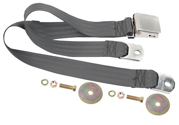 SEAT BELT DARK GRAY 60" LIFT BUCKLE LATCH FORD MUSTANG