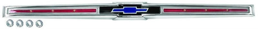REAR TRUNK PANEL EMBLEM W/CHROME BEZEL 1965 IMPALA