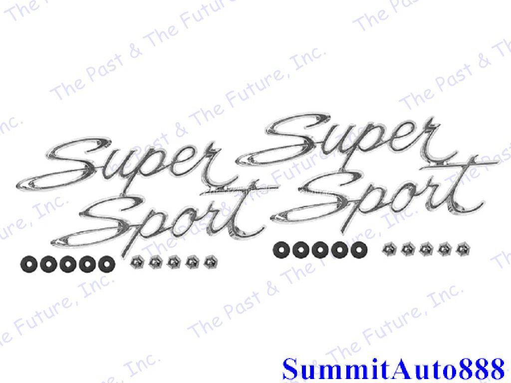 66 67 Chevy Nova Rear Quarter Emblem - SUPER SPORT / SS - Pair 2PCS NOEM6667-3