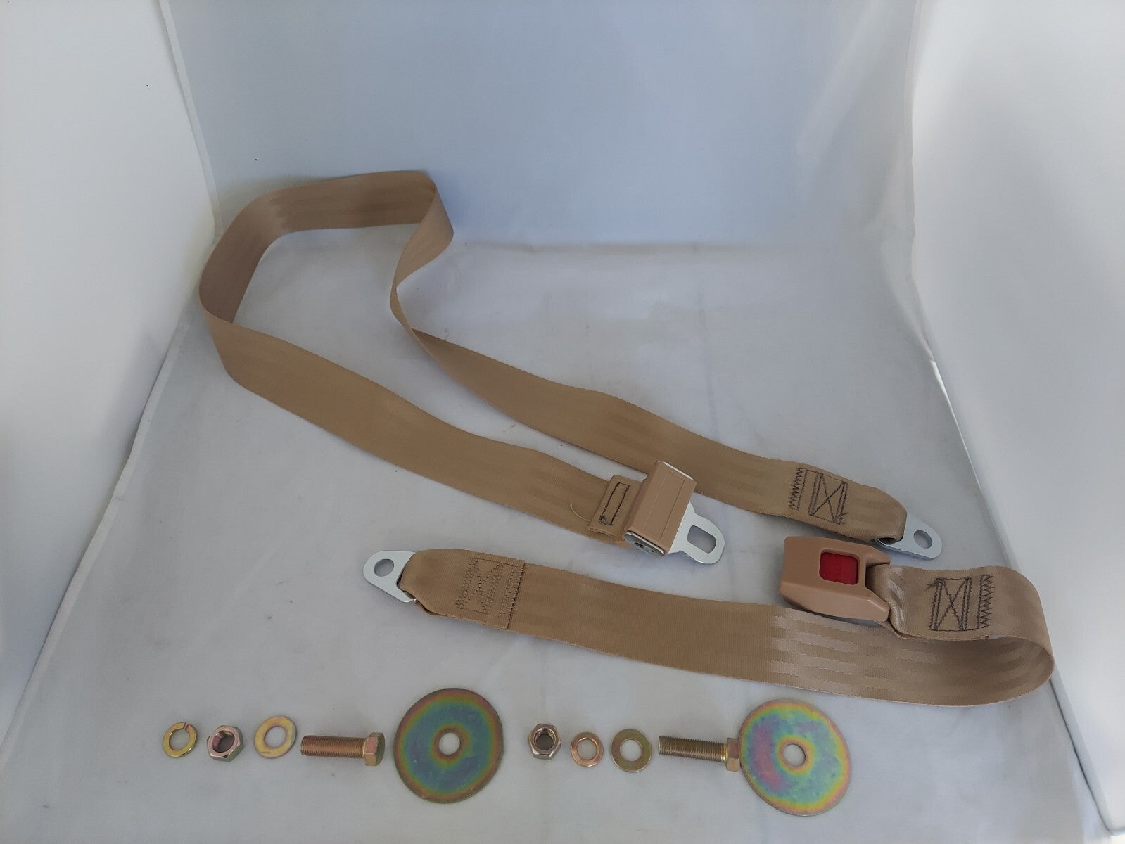 SEAT BELT TAN 74" PUSH BUTTON LATCH CHEVEROLET CAMARO