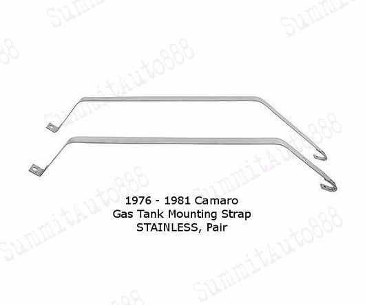 76 77 78 79 80 81 Camaro Gas / Fuel Tank Mounting Straps STAINLESS STEEL, Pair