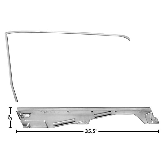 1965 1966 Mustang Convertible Door Window Glass Frame Kit Left Side Dynacorn
