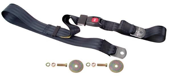 SEAT BELT BLACK 74" PUSH BUTTON LATCH FORD MUSTANG