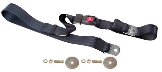 SEAT BELT BLACK 74" PUSH BUTTON LATCH FORD MUSTANG