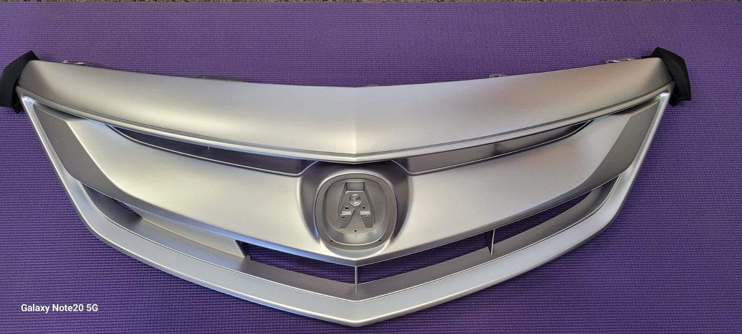 Fit ACURA ILX / HYBRID 16 17 18 Front Upper PTD-SILVER Grill Grille w Molding