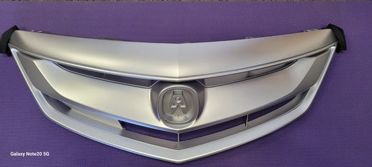 Fit ACURA ILX / HYBRID 16 17 18 Front Upper PTD-SILVER Grill Grille w Molding