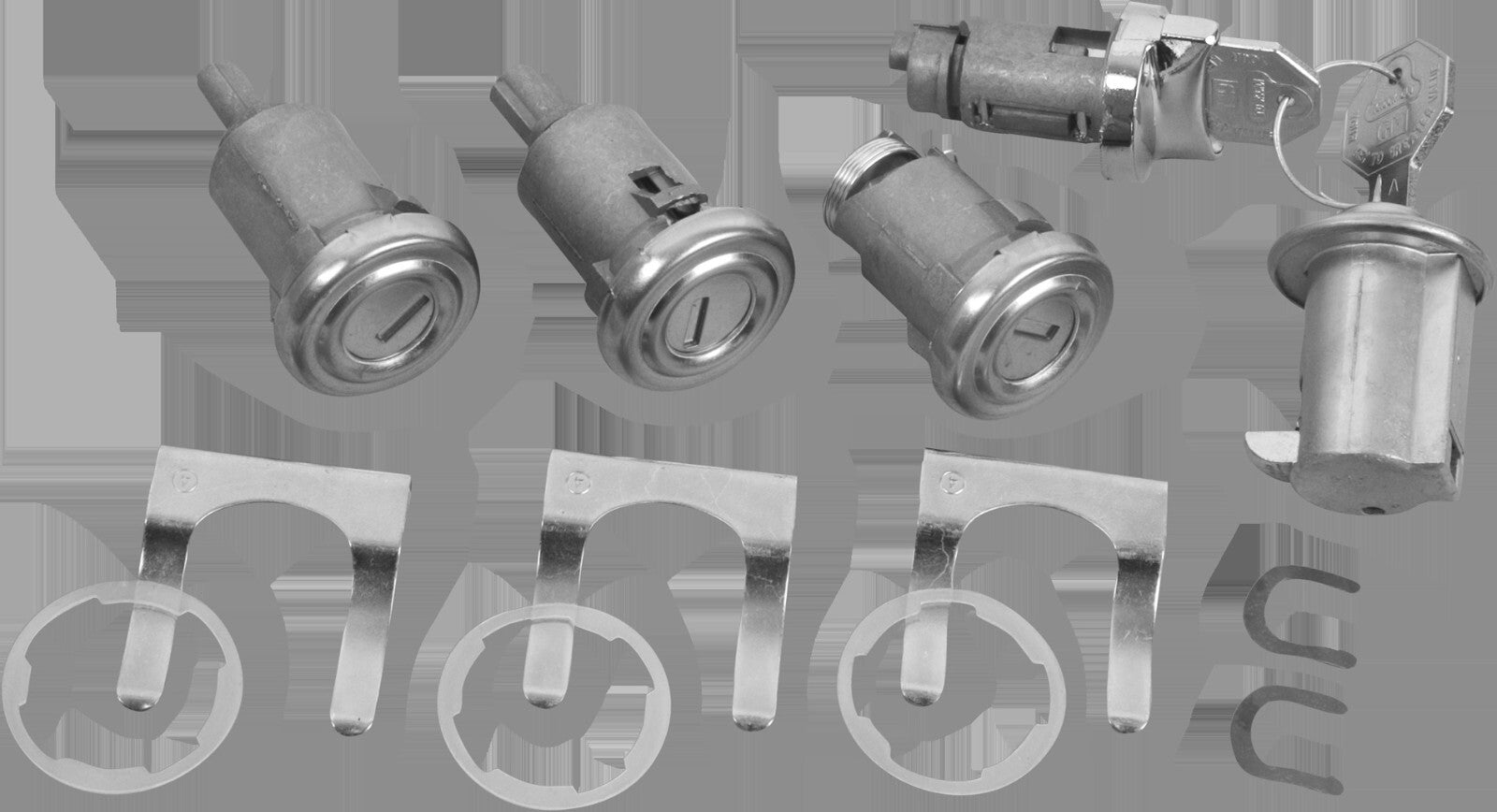 Lock Kit Original w/ Long Cylinder Ignition, Door, Glovebox, Trunk 1958 impala