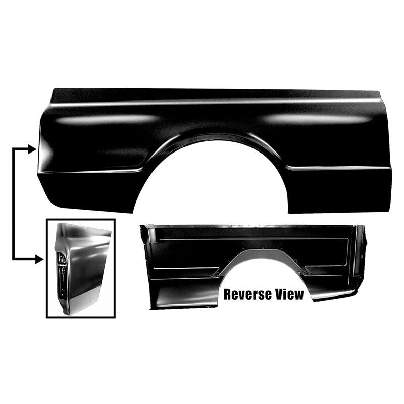 TRUCK BEDSIDE RH PASSENGER SIDE 1967 CHEVROLET TRUCK FLEETSIDE 6' BED