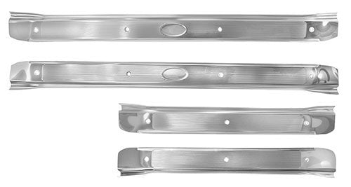 FRONT DOOR SCUFF PLATES 1968-72 CHEVROLET CHEVELLE STAINLESS 4 PCS SET