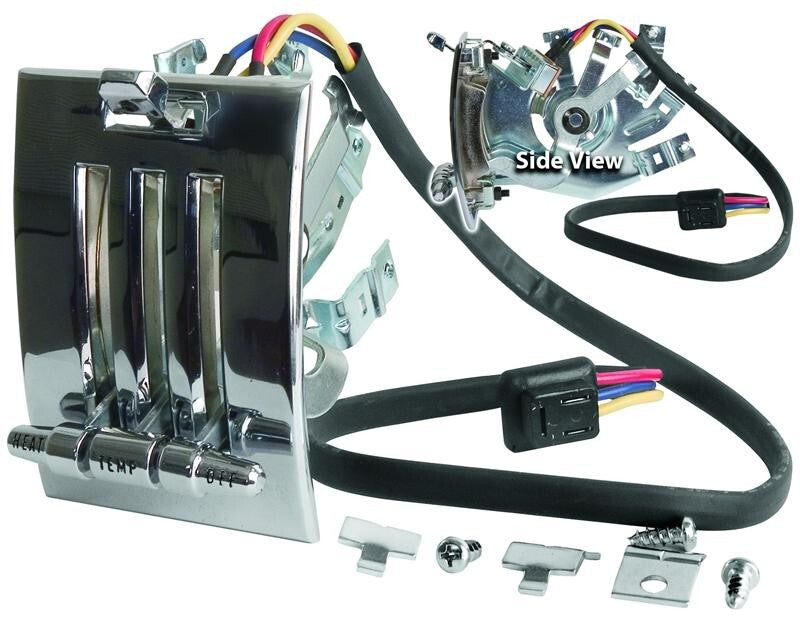 HEATER CONTROL ASSEMBLY 1965-66 FORD FALCON W/3 SPD SWITCH, KNOBS &HARDWARE