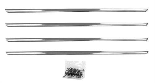 HOOD SIDE TRIM 1948-50 FORD TRUCK 4 PCS SET (STAINLESS) W/CLIPS
