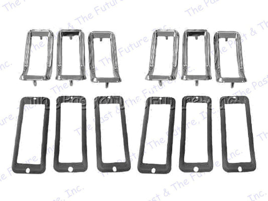 Tail Lamp Light Bezel w/ Seal - Chrome - Pair / 6 PCS Set MSTL67-1P