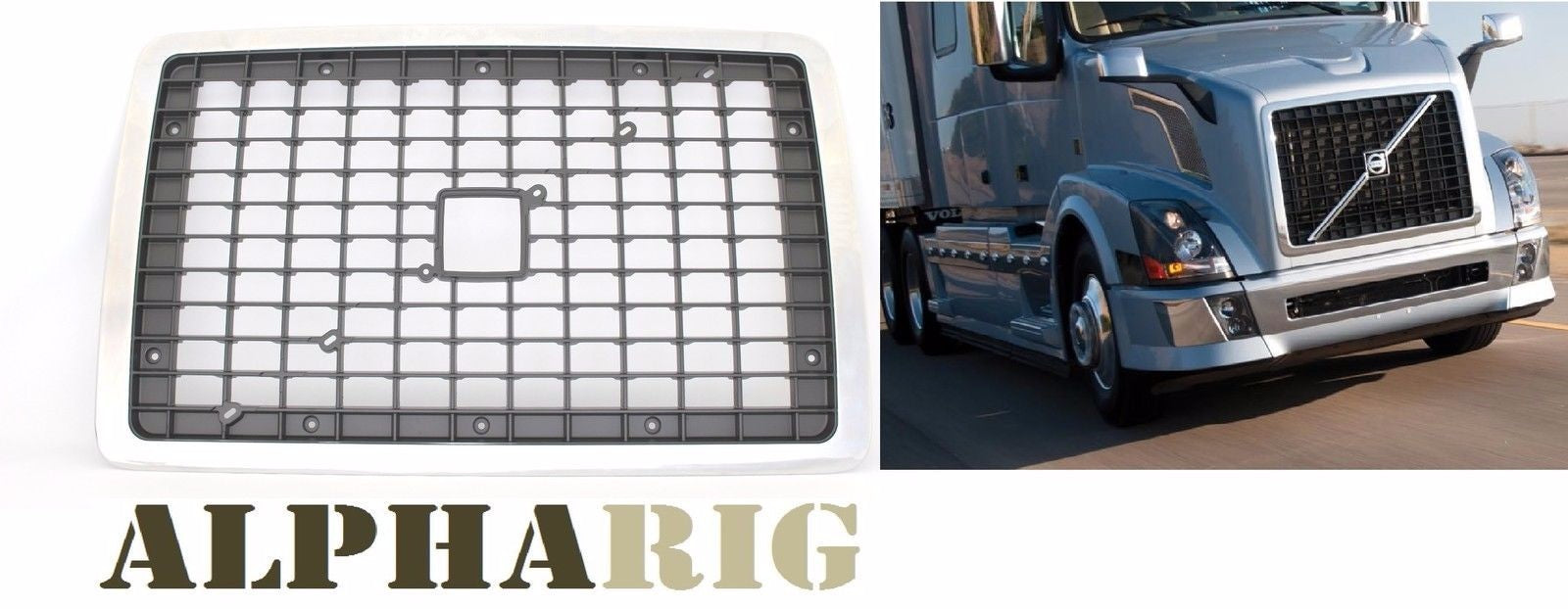 Fits Front Grille Fits  VOLOV VNL  Black Chrome NEW W/O bug screen G46*