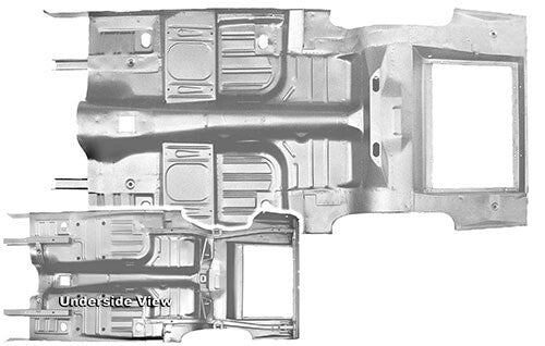 FLOOR AND TRUNK PAN COMPLETE 1965-68 CPE/FB MUSTANG