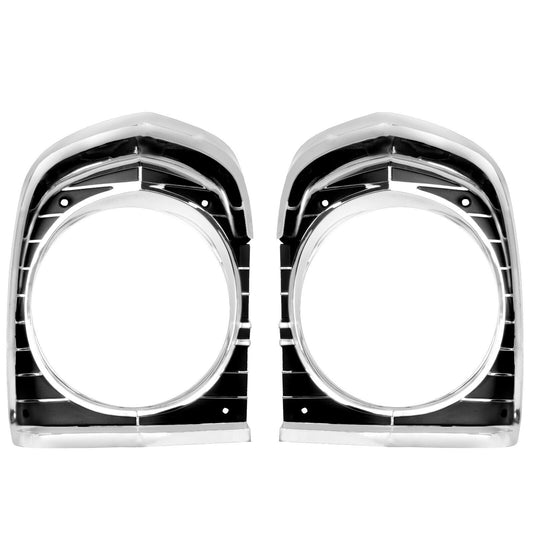 1967 Chevy II Nova Headlamp Headlight Bezel Right & Left Side Aluminum Dynacorn