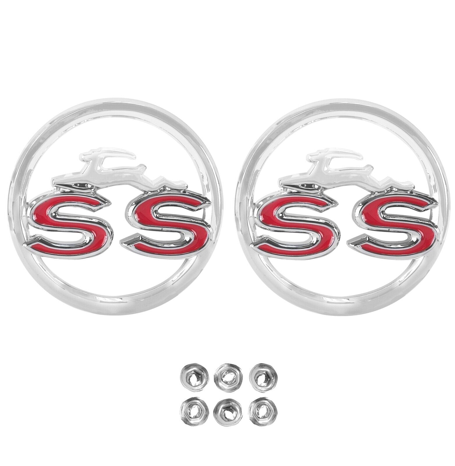 1963 63 Chevy Impala Quarter Panel Emblem - SS - Pair / 2 PCS IMEM63-6