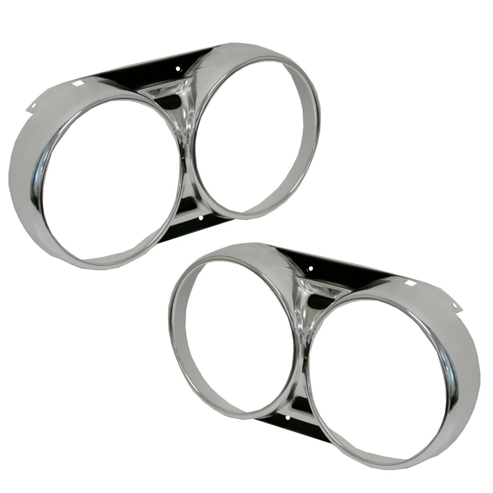 1966 Chevelle El Camino Headlamp Headlight Bezel Pair 2 PCS wo Extention
