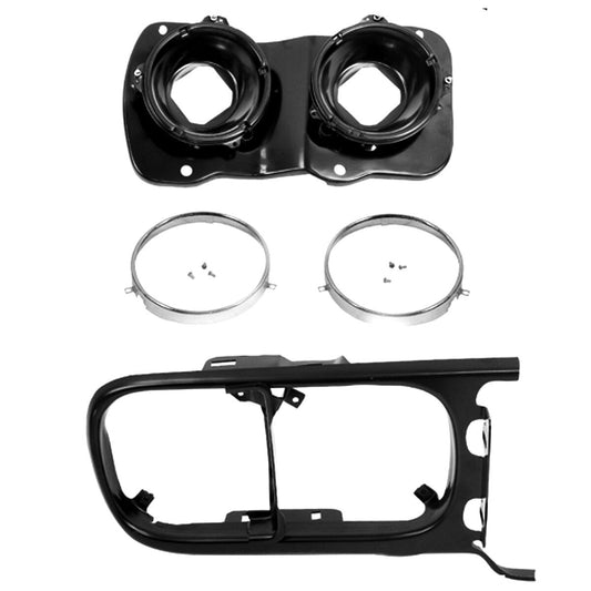 1969 Pontiac Firebird Headlamp light Mounting Bucket & Bezel Assembly Right Side