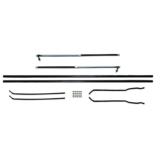 DOOR WINDOW CHANNEL KIT  1948-52 FORD TRUCK  W/CLIPS FOR BOTH WINDOWS