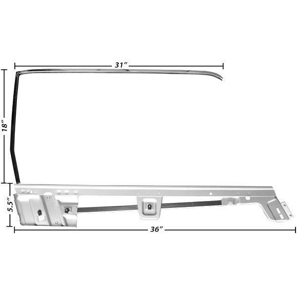 1967 1968 Ford Mustang Convertible Door Window Frame Kit Right Passenger Side