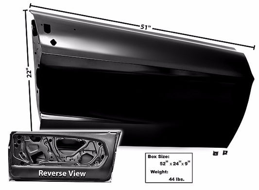1967 1968 Mustang Door Shell Standard Size Collision Bar - RH - MSDR6768-11R