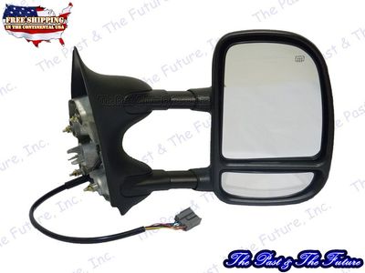 Textured Power Heated Signal Telescope Side View Dual Arm Tow Door Mirror Right