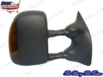 Textured Power Heated Signal Telescope Side View Dual Arm Tow Door Mirror Right