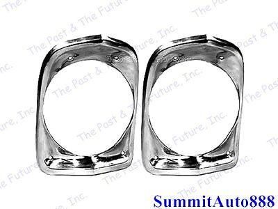 1966 66 Chevy Nova Headlamp Head Lamp Light Bezel - 2 PCS NOHL66-1P