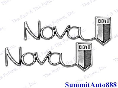 1966 1967 66 67 Chevy Nova Quarter Emblem - Standard - Pair / 2 PCS NOEM6667-2P